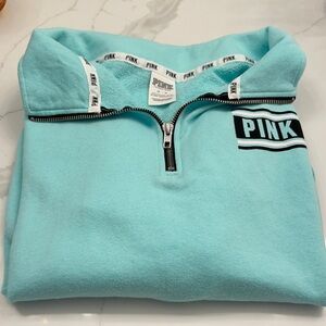 Victoria's Secret Pink Quarter-Zip Sweatshirt - Light Blue